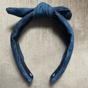BN Lele Sadoughi slim denim bow tie headband